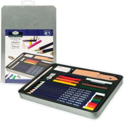 RSET-ART2303 ROYAL LANGNICKEL JUEGO DE DIBUJO PARA ARTISTAS AVANZADO 21 PIEZAS EN ESTUCHE METÁLICO