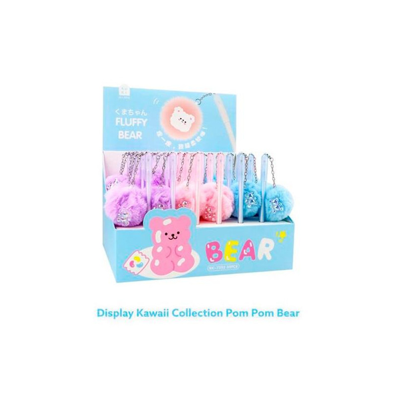 KK-7592 ROYMART BOLIS GLITTER POM POM BEAR SURTIDOS EXPOSITOR 30 UD