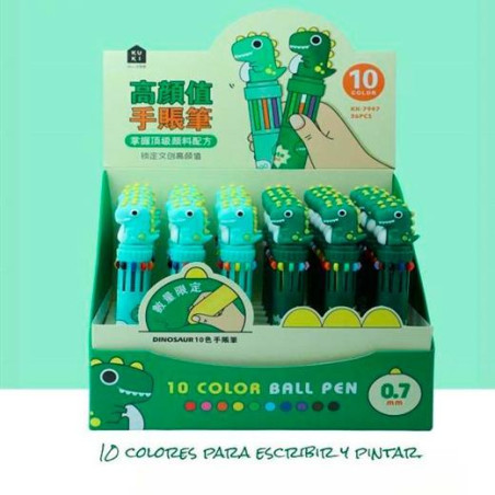 KK-7947 ROYMART BOLIS DE 10 COLORES DINOSAURIOS SURTIDOS EXPOSITOR 36 UD