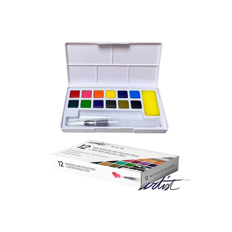 AB-0446 ROYMART ACUARELAS PROFESSIONAL POCKETBOX ARTIST ESTUCHE DE 12 C/SURTIDOS