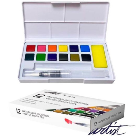 AB-0446 ROYMART ACUARELAS PROFESSIONAL POCKETBOX ARTIST ESTUCHE DE 12 C/SURTIDOS