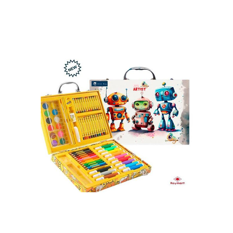 AB-1051 ROYMART SET ART STUDIO MALETÍN 68 PIEZAS THREE ROBOTS C/SURTIDOS