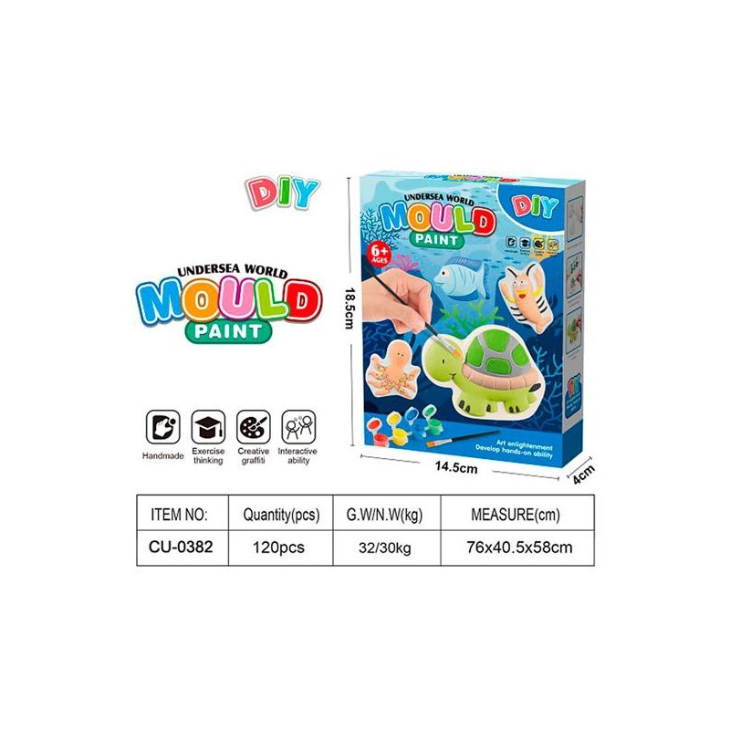 CU-0382 ROYMART SET DE PINTURA MOLDE TURTLE AND FRIENDS