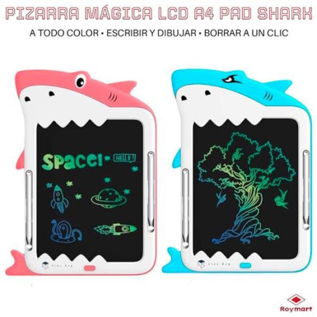 AB-0335 ROYMART PIZARRA MÁGICA LCD A4 SHARK 2 COLORES