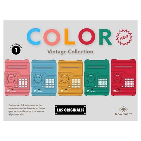 EB-320N ROYMART HUCHA CAJA FUERTE 5 NEW COLOR VINTAGE COLLECTION 18X13X12 CM C/SURTIDOS