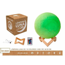 NH-0620 ROYMART LÁMPARA MOON LIGHT 20CM 16 COLORES R/C USB