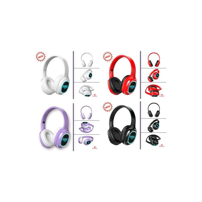 AB-123 ROYMART AURICULARES CON LUZ LED BLUETOOTH 5.0 C/SURTIDOS