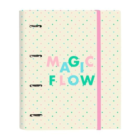 512355666 SAFTA CARPETA DE ANILLAS 4X35MM C/RECAMBIO 100H A4 T/DURAS CIERRE C/GOMA GLOWLAB "MAGIC FLOW"