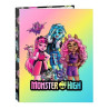 512398067 SAFTA CARPETA FOLIO ANILLAS MIXTAS 4X25MM MONSTER HIGH "CREEP"