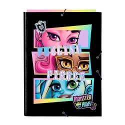 512398068 SAFTA CARPETA CON GOMAS FOLIO 3 SOLAPAS MONSTER HIGH "CREEP"