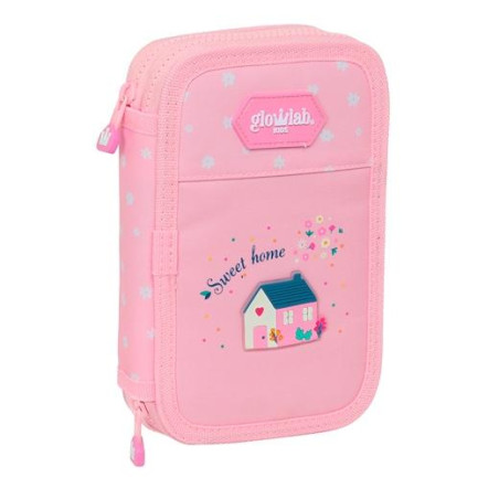 412423854 SAFTA PLUMIER DOBLE PEQUEÑO 28 PIEZAS RECICLADO GLOWLAB KIDS "SWEET HOME"