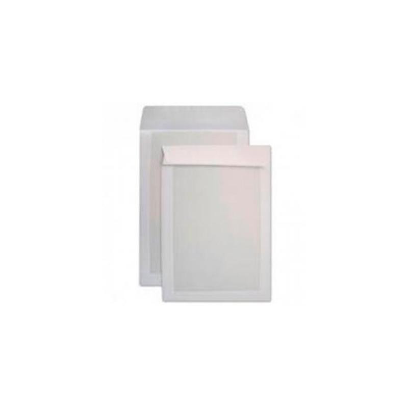 149070 SAM SOBRE PAPEL 90GR DIN C4 INTERNACIONAL CON TIRA DE SILICONA RESPALDO CARTON  229X324 MM OFFSET BLANCO -CAJA 100U-