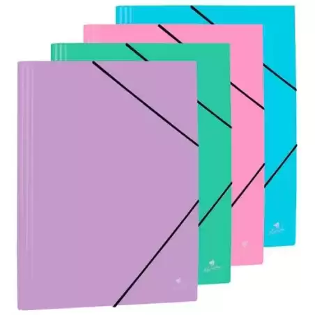 1096PASU MARIOLA CARPETA CON GOMAS Y SOLAPAS FOLIO POLIPROPILENO 450 MICRAS C/SURTIDOS PASTEL