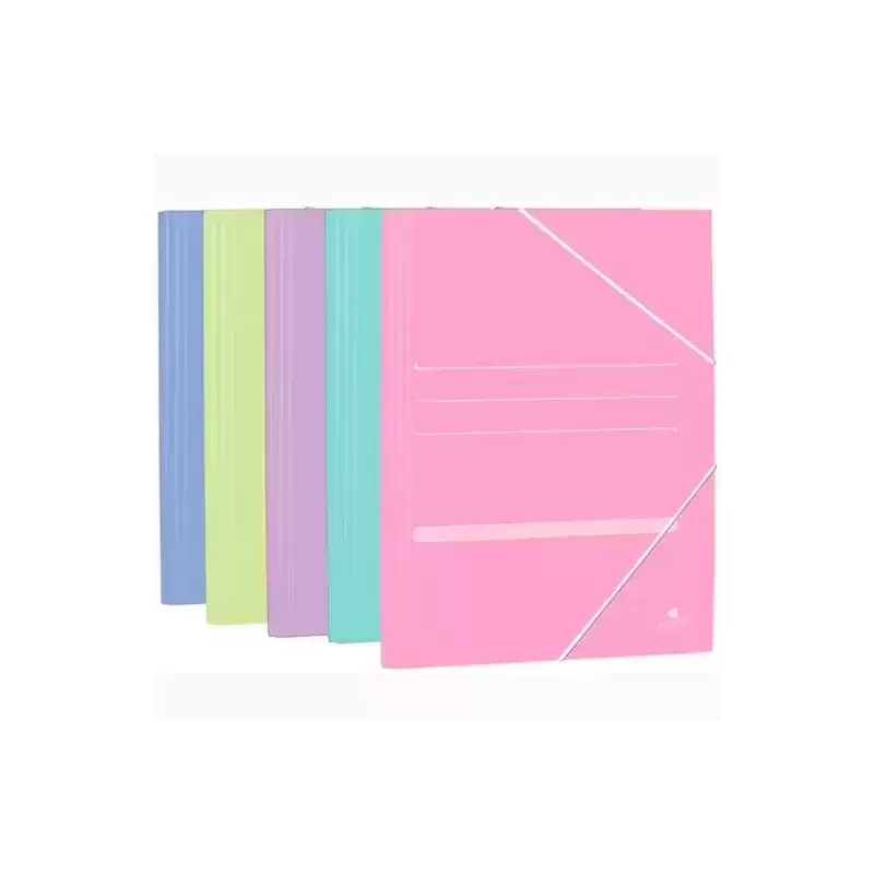 1524SU MARIOLA CARPETA CON GOMAS 3 SOLAPAS FOLIO CARTÓN MATE 500GR C/SURTIDOS PASTEL