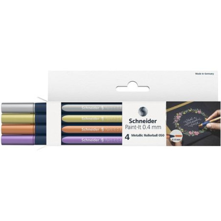 ML05011501 SCHNEIDER ROLLER METÁLICO PAINT-IT 050 COLORES SURTIDOS ESTUCHE 4 UD