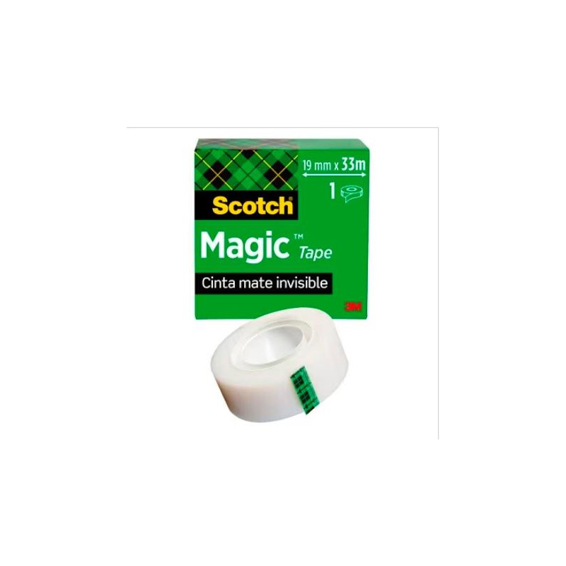 7100024666 SCOTCH MAGIC CINTA ADHESIVA INVISIBLE 508 ROLLO 19MM X 33MM CAJA INDIVIDUAL