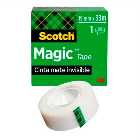 7100024666 SCOTCH MAGIC CINTA ADHESIVA INVISIBLE 508 ROLLO 19MM X 33MM CAJA INDIVIDUAL