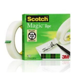 7100027117 SCOTCH MAGIC CINTA ADHESIVA INVISIBLE 810 ROLLO 19MM X 66M CAJA INDIVIDUAL