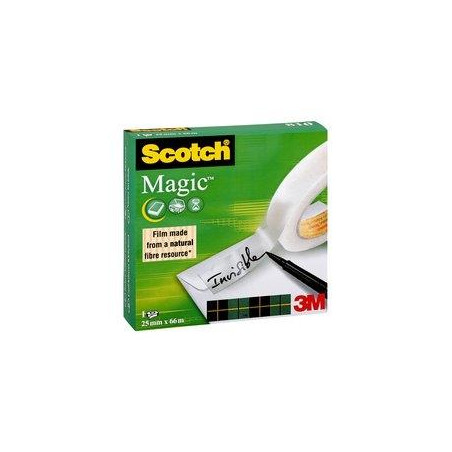 7100027389 SCOTCH CINTA ADHESIVA INVISIBLE MAGIC ROLLO 25MM X 66M CAJA INDIVIDUAL