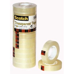 7100029316 SCOTCH CINTA TRANSPARENTE 550 12X33M -PACK 12 ROLLOS-