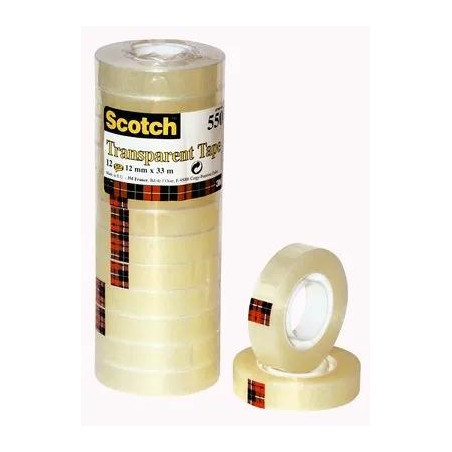 7100029316 SCOTCH CINTA TRANSPARENTE 550 12X33M -PACK 12 ROLLOS-