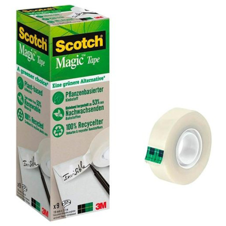 7100044084 SCOTCH MAGIC CINTA ADHESIVA INVISIBLE ECOLÓGICA ROLLO  19MM X 33M CAJA 9 UD