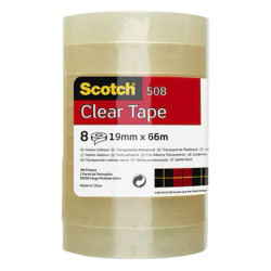 7100213204 SCOTCH CINTA TRANSPARENTE 508 ROLLO 19MM X 66M PACK 8U