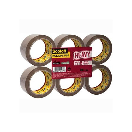 7100094750 SCOTCH CINTA DE EMBALAJE ALTA RESISTENCIA MARRON / 50MM X 66M -PACK 6-