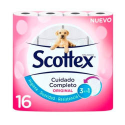 61265792 SCOTTEX ORIGINAL PAPEL HIGIÉNICO DOBLE CAPA PACK DE 16 ROLLOS