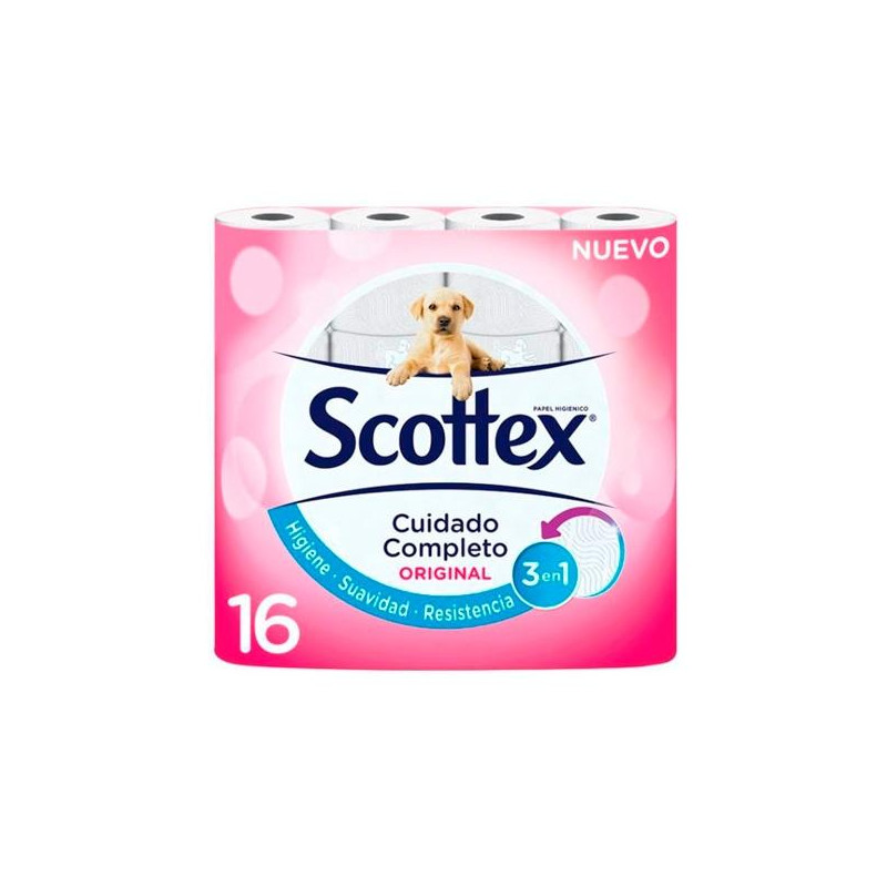 61265792 SCOTTEX ORIGINAL PAPEL HIGIÉNICO DOBLE CAPA PACK DE 16 ROLLOS