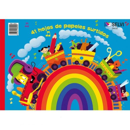 3500 SELVI CUADERNO PARA MANUALIDADES CON 41 HOJAS 24X32CM DE PAPELES SURTIDOS