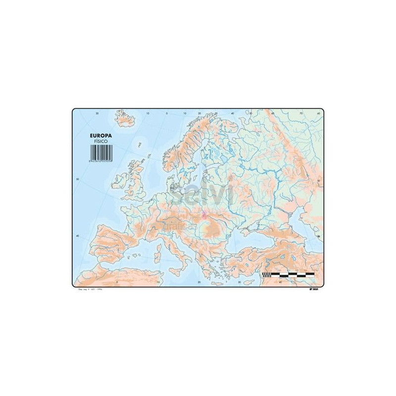 505 SELVI MAPA MUDO FÍSICO DE EUROPA A4 -50U-