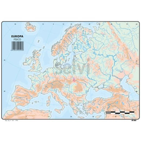 505 SELVI MAPA MUDO FÍSICO DE EUROPA A4 -50U-