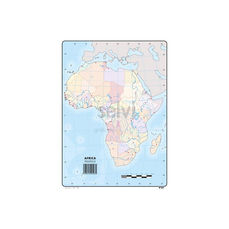 508 SELVI MAPA MUDO POLÍTICO DE AFRICA A4 -50U-