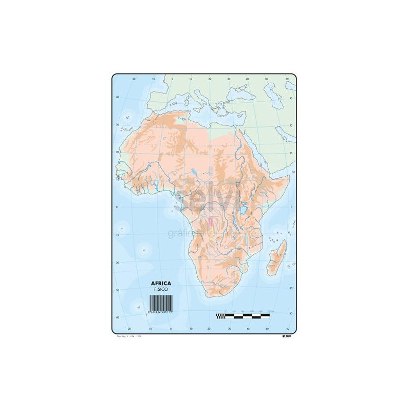 511 SELVI MAPA MUDO FÍSICO DE AFRICA A4 -50U-