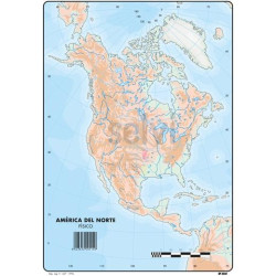 514 SELVI MAPA MUDO FÍSICO DE AMERICA DEL NORTE A4 -50U-