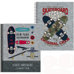 18120220/18120221 SENFORT CARPETA CON 30 FUNDAS ESPIRAL SKATEBOARD SURTIDO