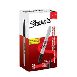 2077128 SHARPIE MARCADOR PERMANENTE FINE PUNTA REDONDA 0.9MM NEGRO CAJA 20+4 UD