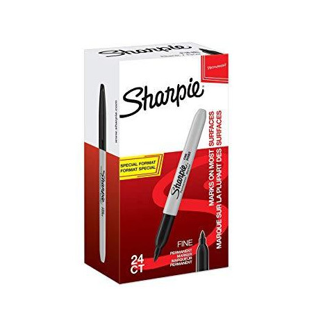 2077128 SHARPIE MARCADOR PERMANENTE FINE PUNTA REDONDA 0.9MM NEGRO CAJA 20+4 UD