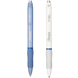 2162641 SHARPIE BOLÍGRAFO SGEL FASHION TINTA AZUL PUNTA MEDIA 0.7MM BLANCO Y AZUL CELESTE SURTIDOS