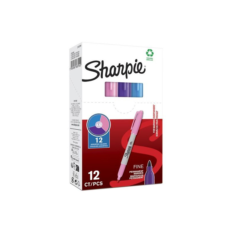 2168794 SHARPIE MARCADOR PERMANENTE FINE F C/SURTIDOS ROSA/MORADO/TURQUESA