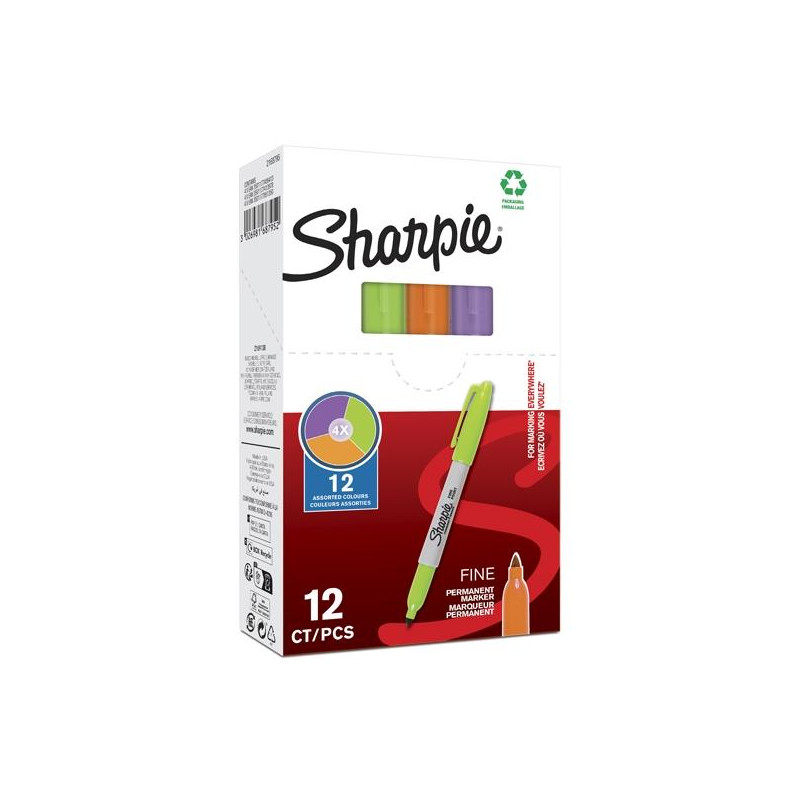 2168795 SHARPIE MARCADOR PERMANENTE FINE F C/SURTIDOS LIMA/NARANJA/BOYSENBERRY