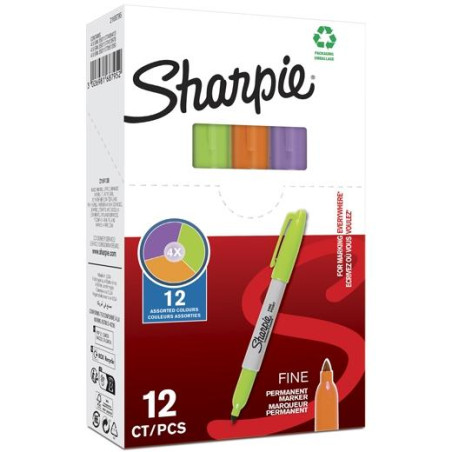 2168795 SHARPIE MARCADOR PERMANENTE FINE F C/SURTIDOS LIMA/NARANJA/BOYSENBERRY