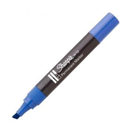 S0192695 SHARPIE MARCADOR PERMANENTE W10 PUNTA BISELADA AZUL CAJA 12 UD