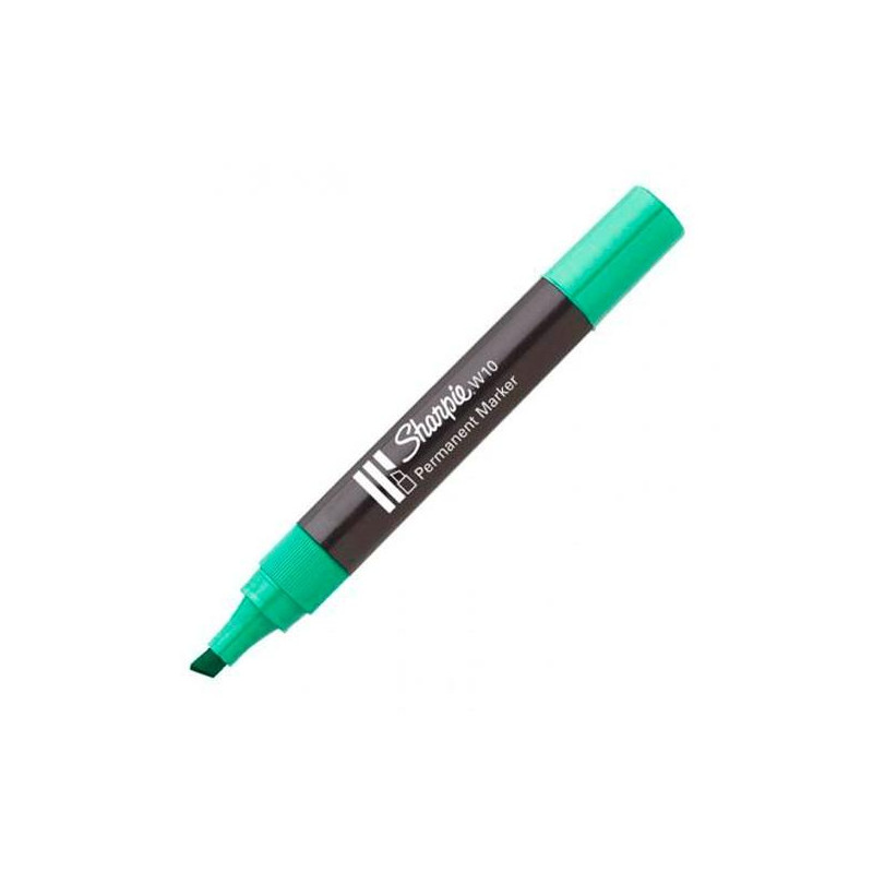 S0192715 SHARPIE MARCADOR PERMANENTE W10 PUNTA BISELADA VERDE 12 UD