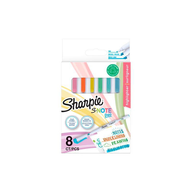 2182116 SHARPIE ROTULADORES CREATIVOS S-NOTE DUO C/SURTIDOS ESTUCHE 8 UD