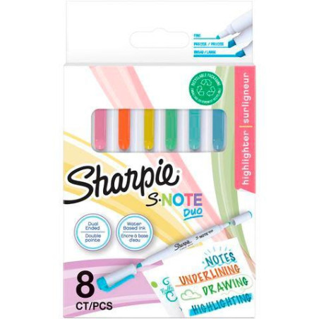 2182116 SHARPIE ROTULADORES CREATIVOS S-NOTE DUO C/SURTIDOS ESTUCHE 8 UD