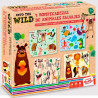 108661199 SHUFFLE 4 PUZZLES ANIMALES SALVAJES PARA NIÑOS +3 AÑOS