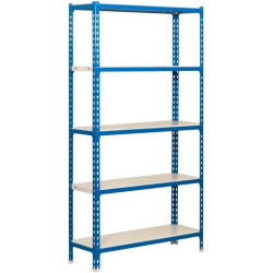 442100024188045 SIMONRACK KIT SIMONCLICK MINI 5/400 ESTANTERÍA METÁLICA 5 BALDAS/180KG 180X80X40CM AZUL/BLANCO