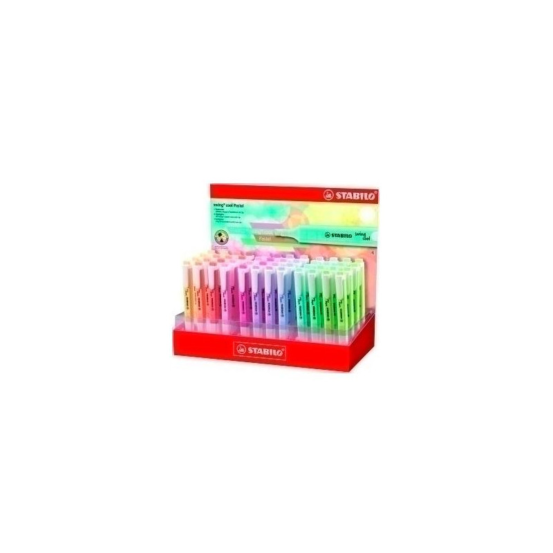 275/48-8-2 STABILO MARCADOR FLUORESCENTE SWING COOL PASTEL C/SURTIDOS EXPOSITOR 48 UD